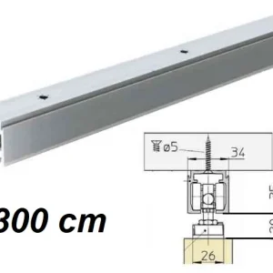 Op = Op Kit per porta scorrevole 80 KG binario + carrelli professionale PUMA Sliding portata 80kg lungo 300cm 29559+29557
